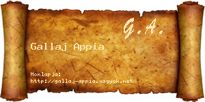 Gallaj Appia névjegykártya